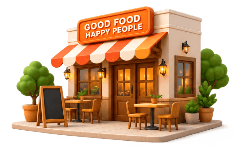 Restaurant storefront illustration